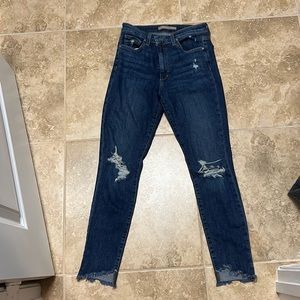 Joe’s Jeans high-rise skinny ankle (size 27) with ripped knees